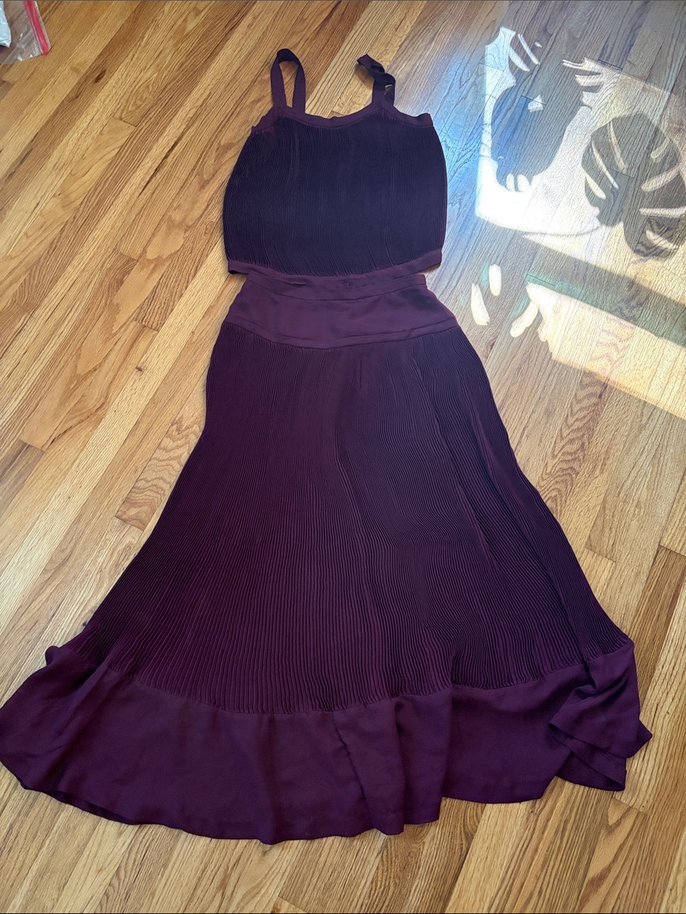 Anthropologie Micro Pleated 2 Piece set